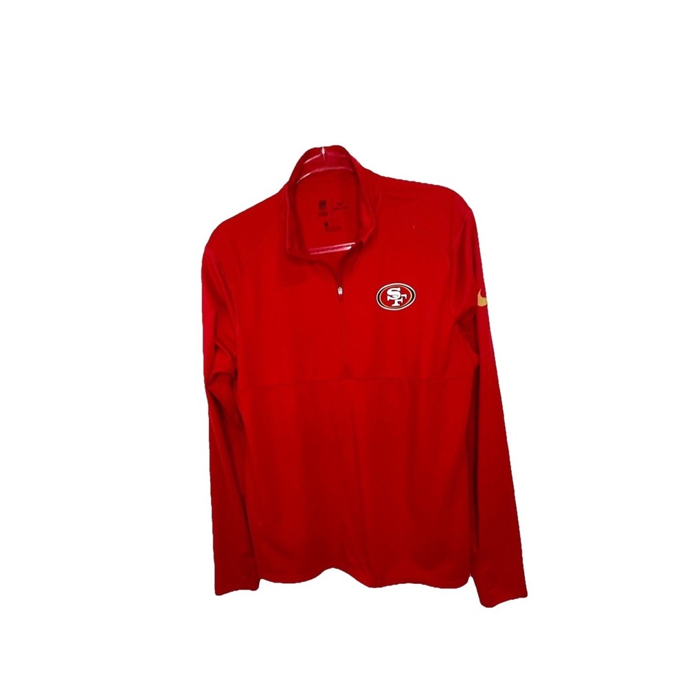 San Francisco 49ers  Nike Mens Dri-Fit 1/4 Zip Pullover Size Medium Red